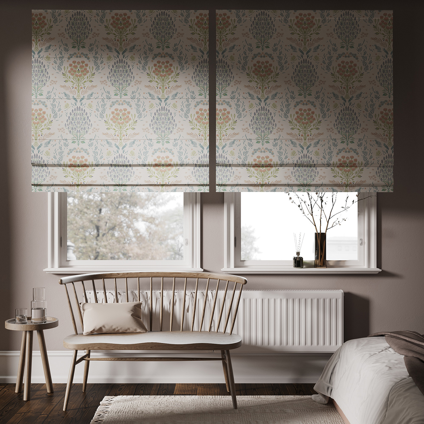 Римская штора Пуяс (бежевый фон)