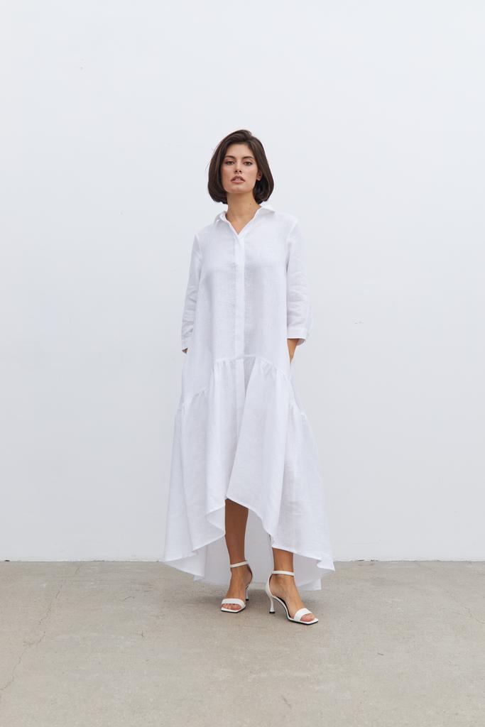 Платье волан изо льна