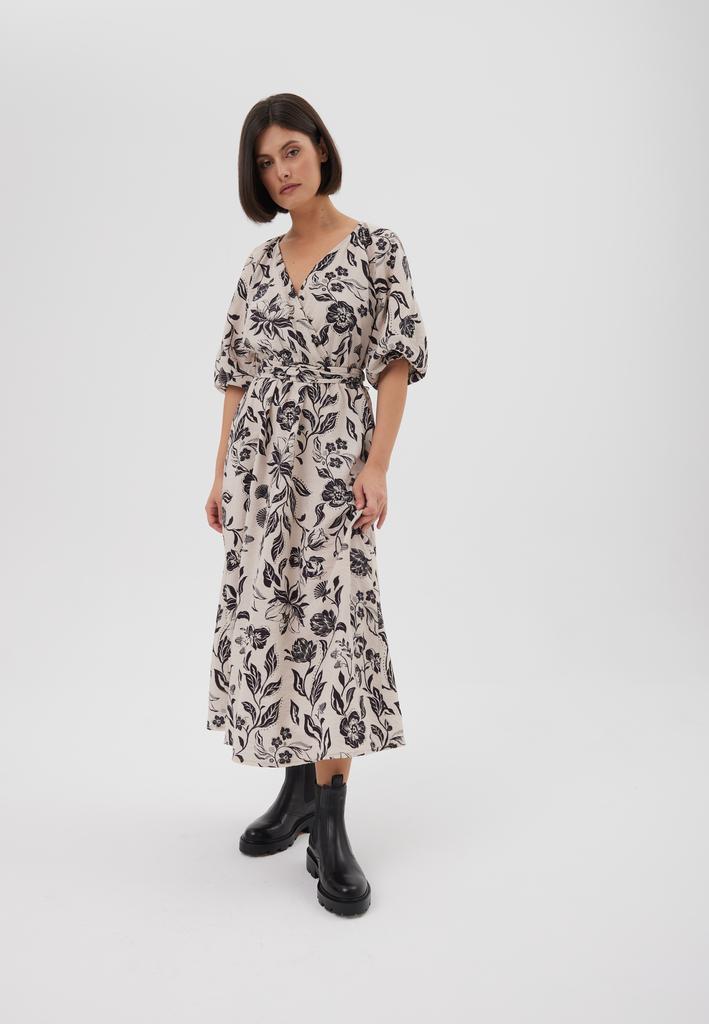 Платье с цветочным принтом на запах