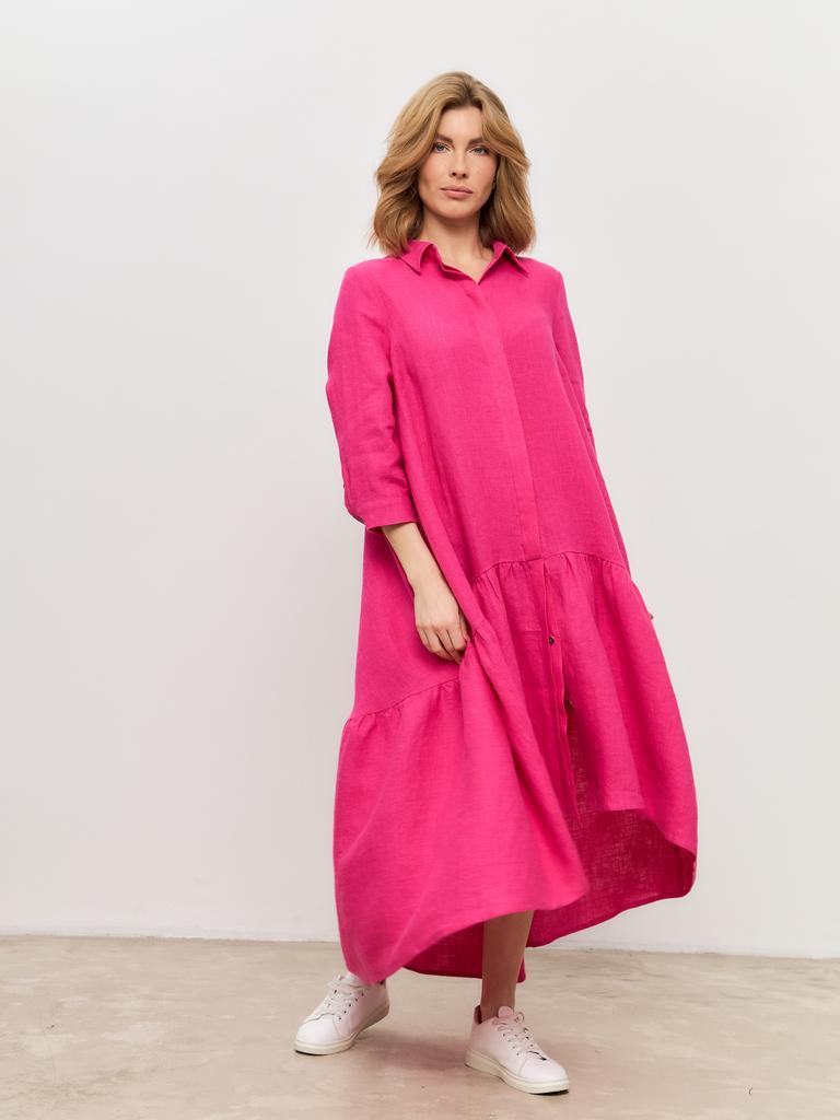 Платье волан Фуксия