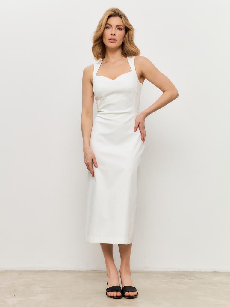 Сарафан на широких лямках белый