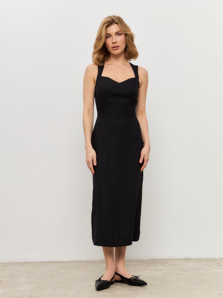 Сарафан на широких лямках черный