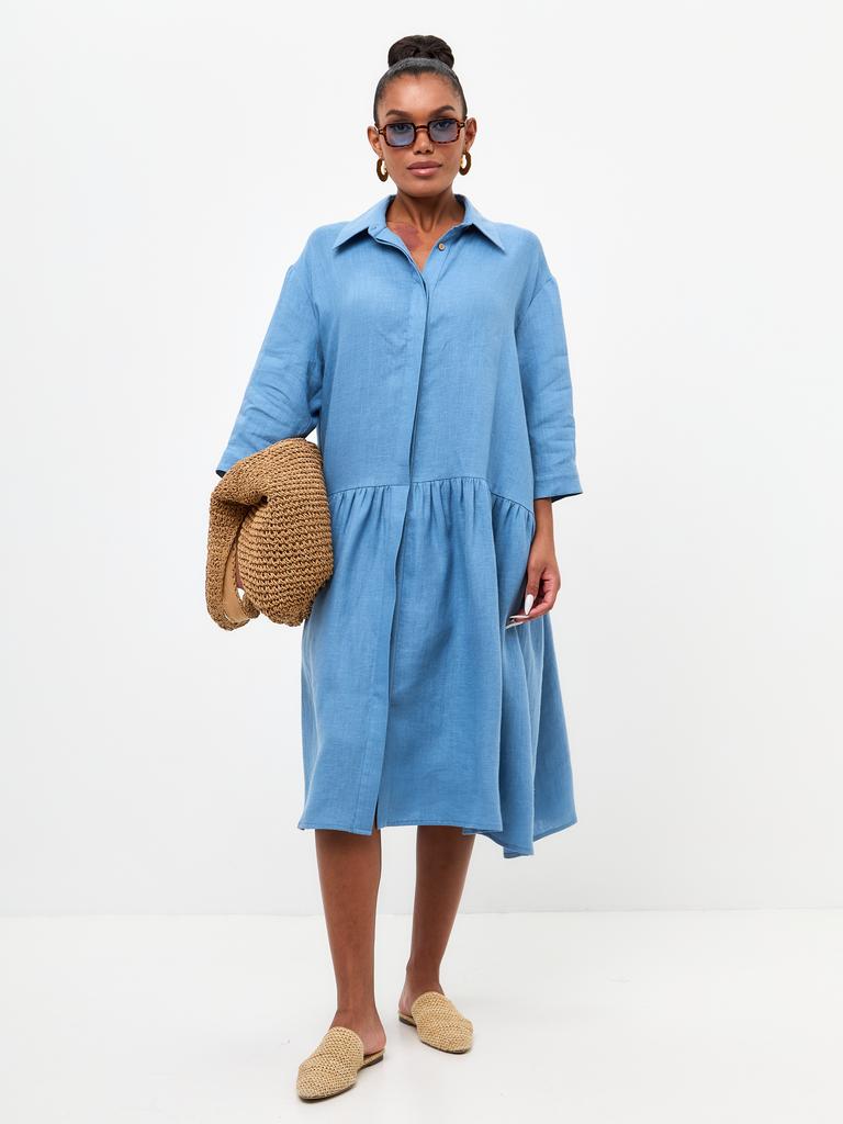 Платье волан миди Деним