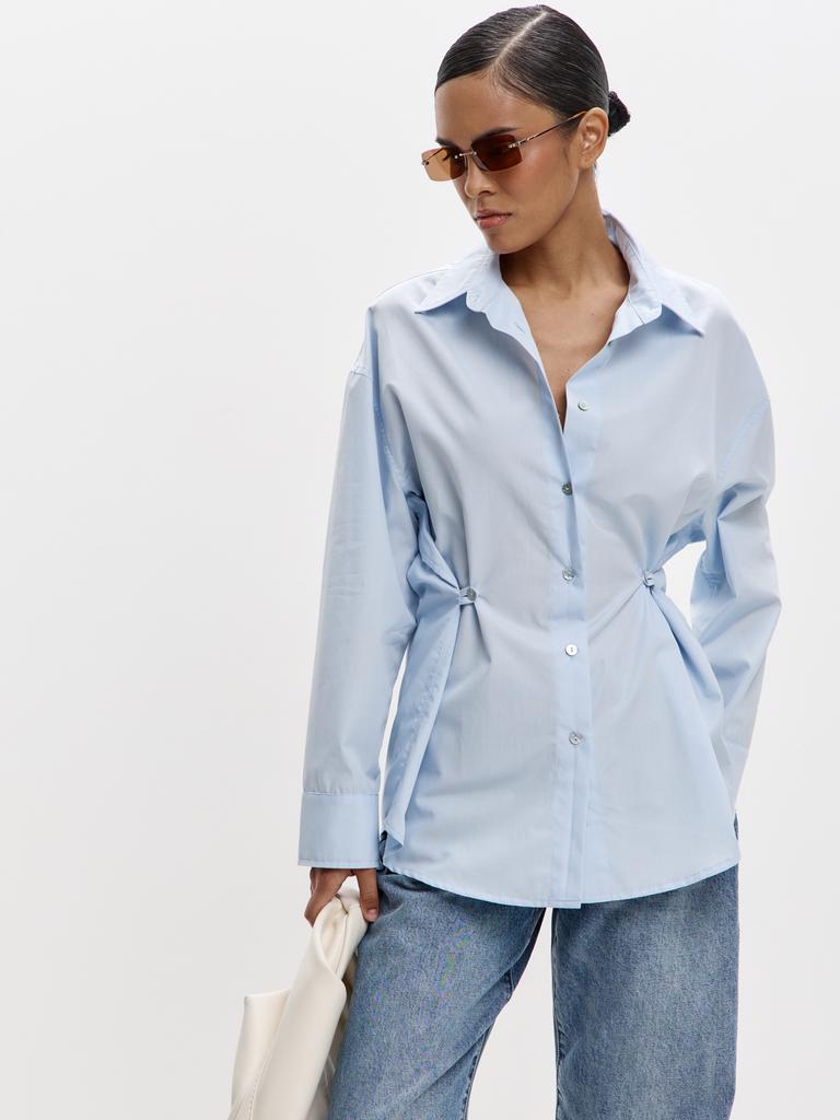 Рубашка голубая с ракушками