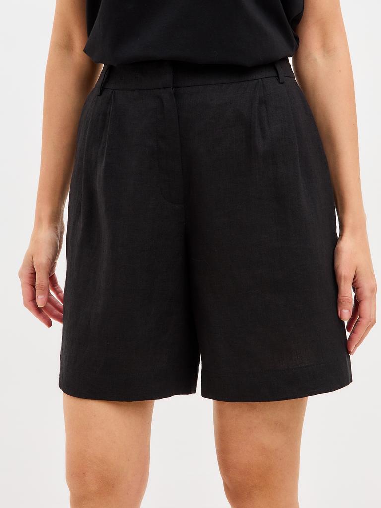 Шорты черные лен