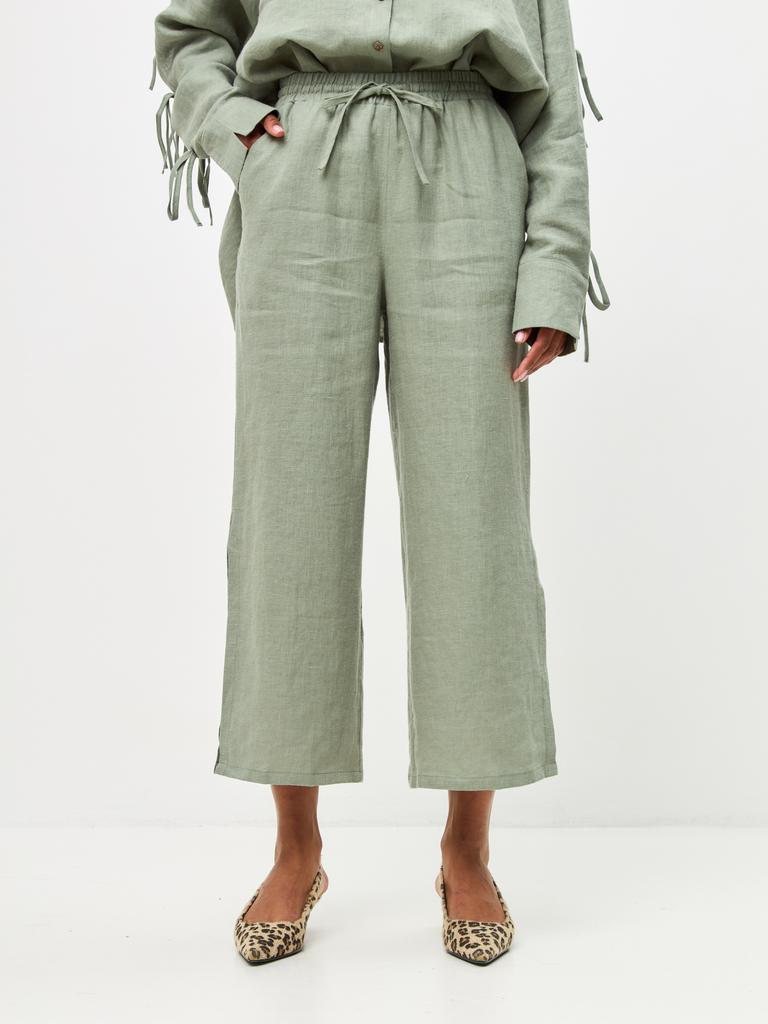 Брюки с разрезами хаки