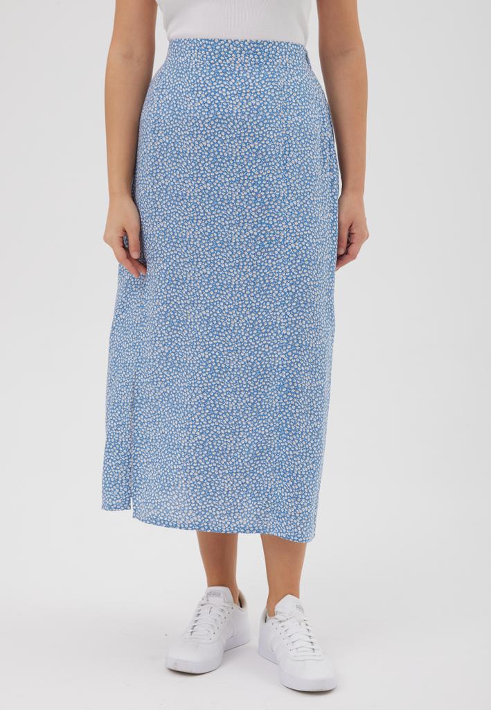 Юбка голубая миди