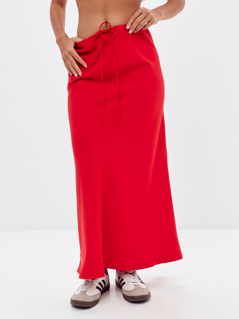 Юбка красная миди