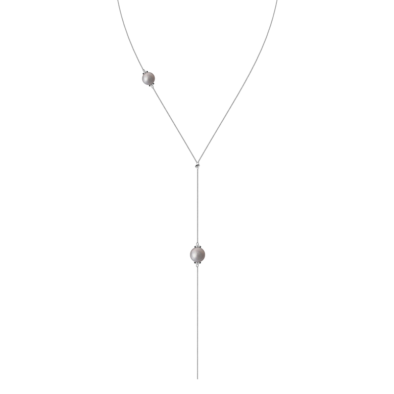 Подвеска-галстук "Basic" с двумя серыми жемчужинами