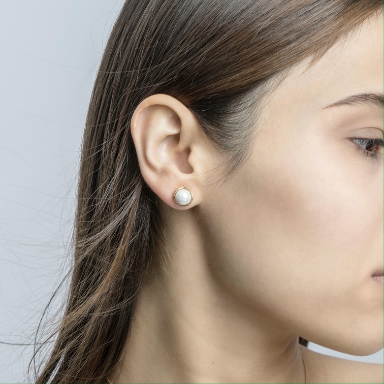 Серьги-пусеты "Cotton", позолота