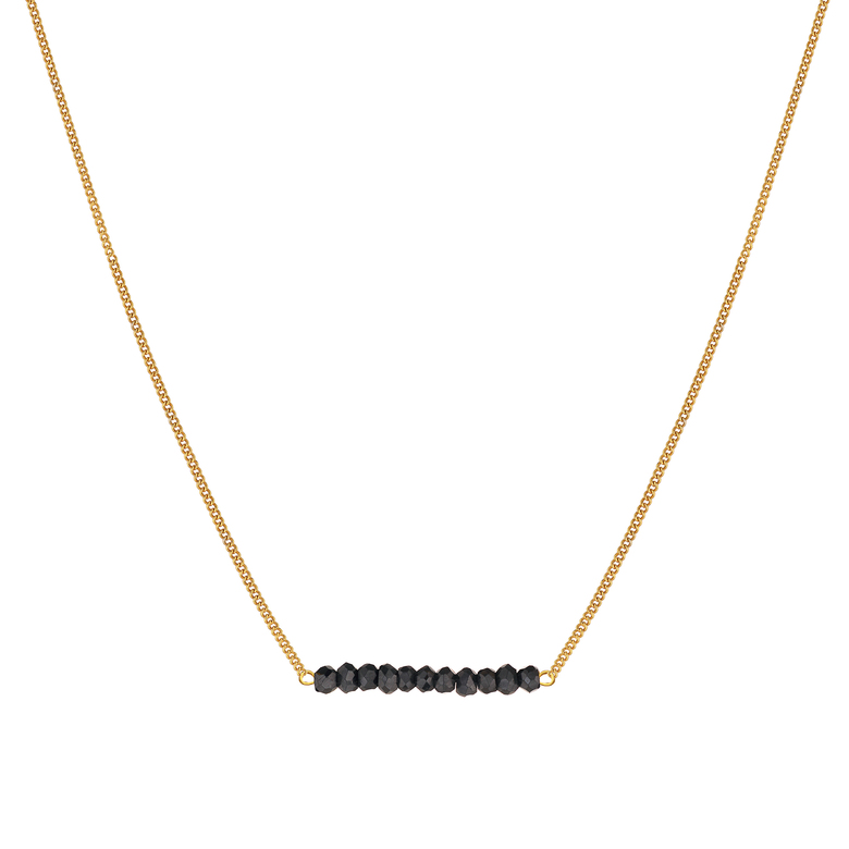 Колье "Basic" с черной шпинелью, позолота