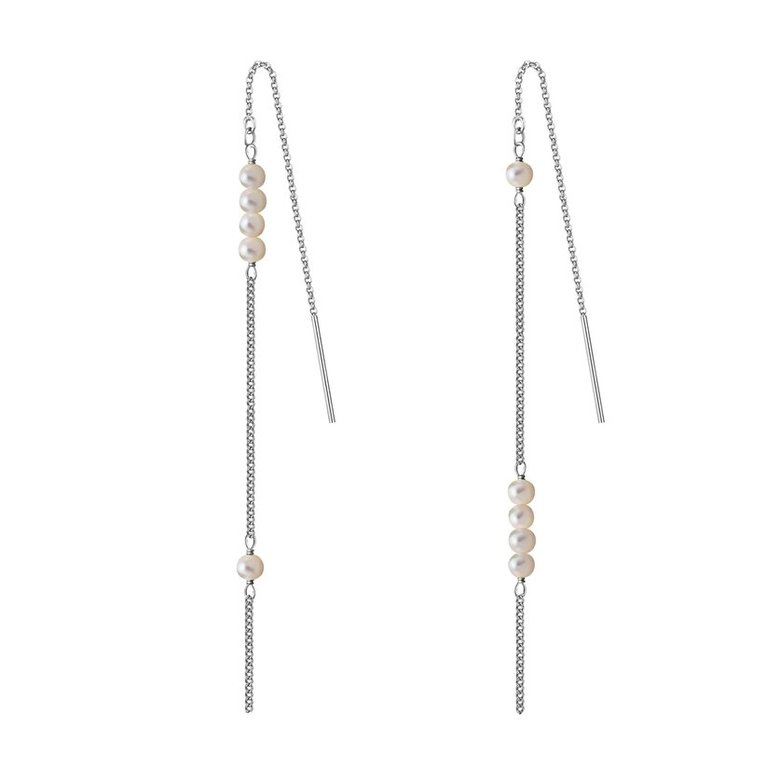 Серьги "Basic" асимметричные с мелким жемчугом