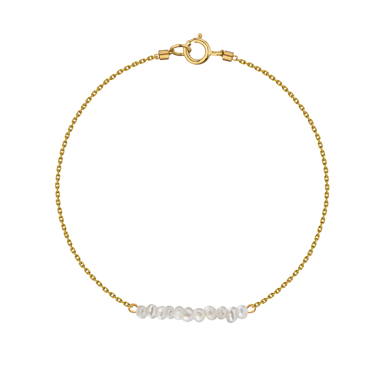 Браслет "Basic" с мелким жемчугом, позолота