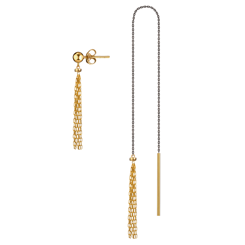 Серьги "Gold brush" асимметричные