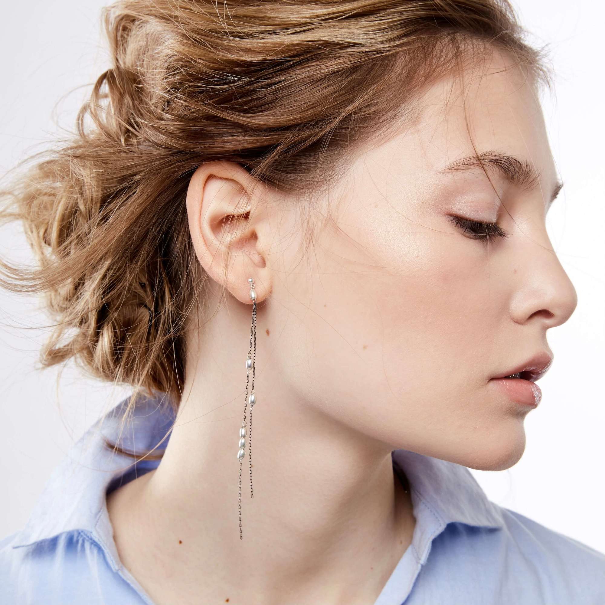 Серьги "Rice" double