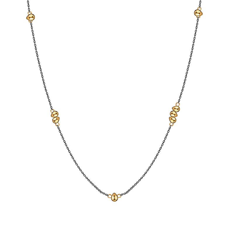 Подвеска "Droplets" с 8ю шариками, чернение и позолота