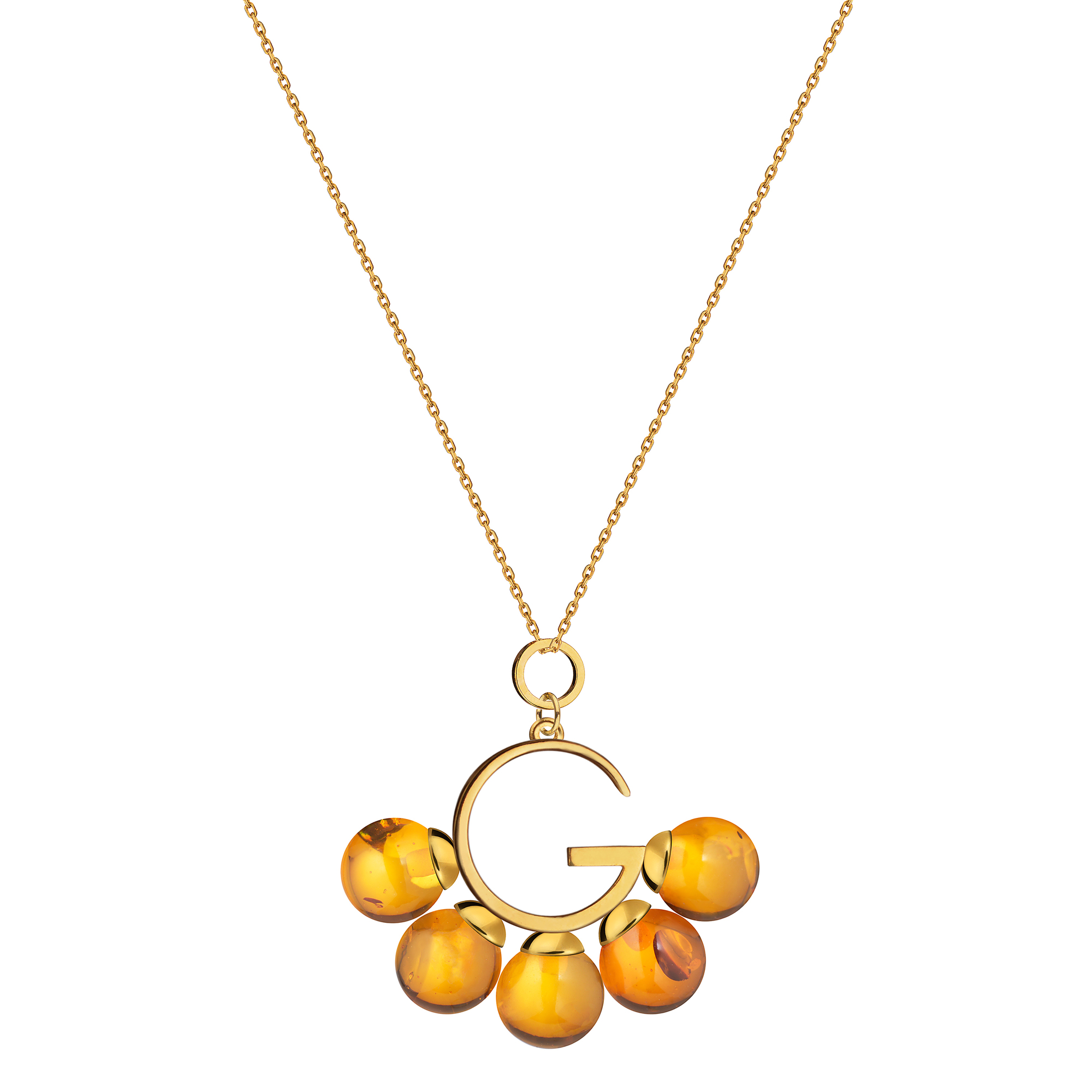 Подвеска G с янтарем