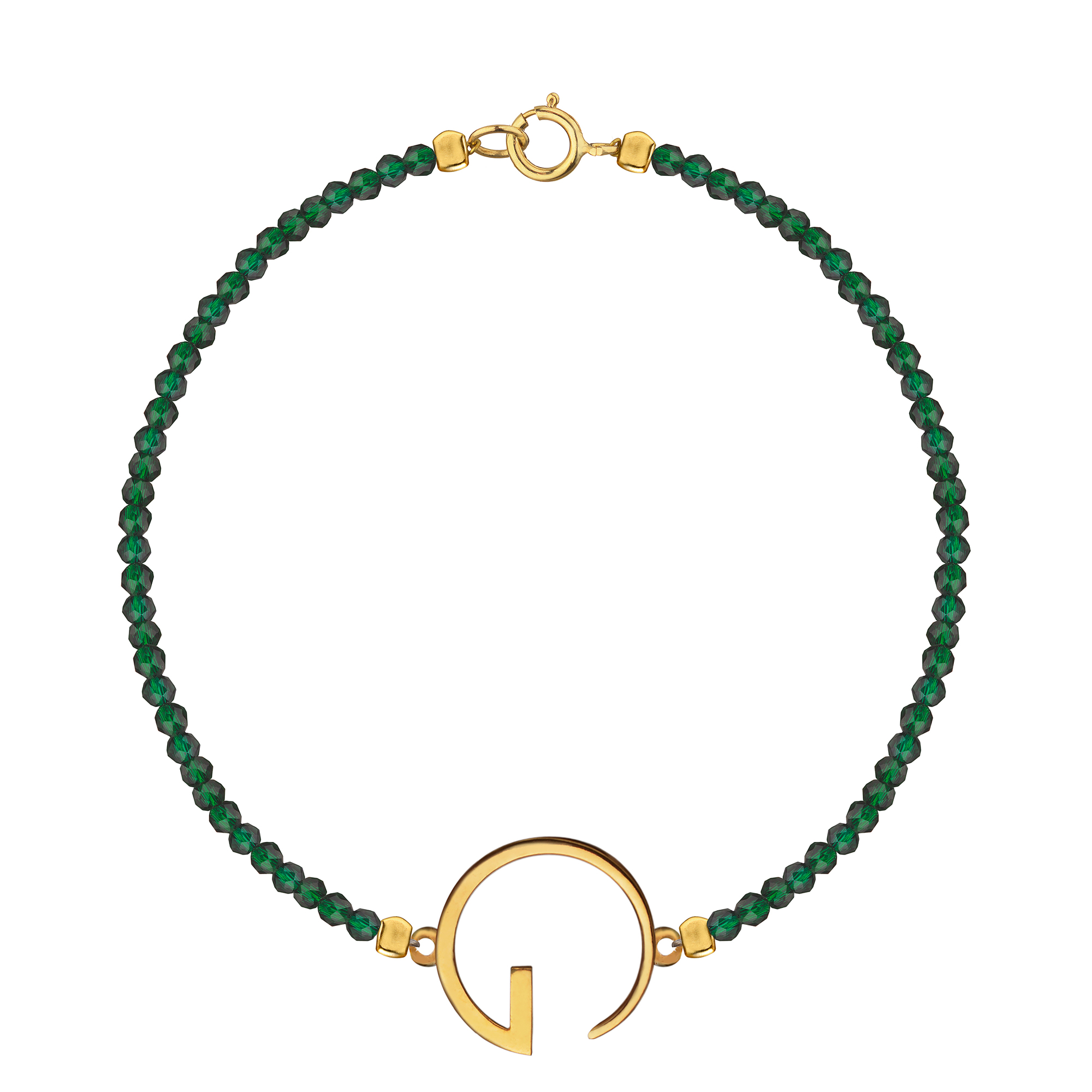 Браслет "G", зеленый агат