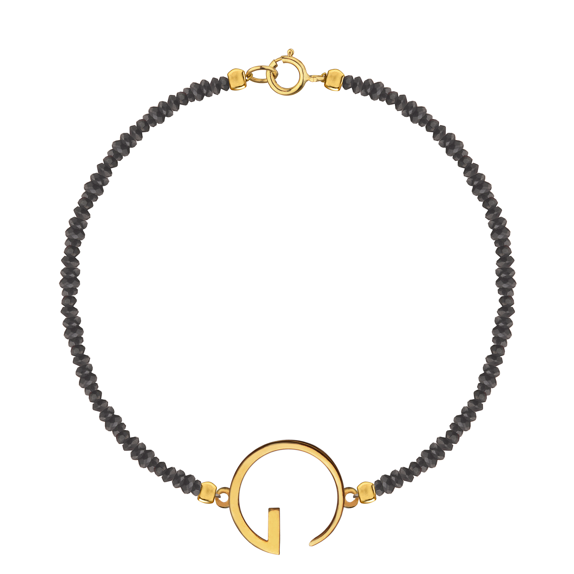 Браслет "G", черная шпинель
