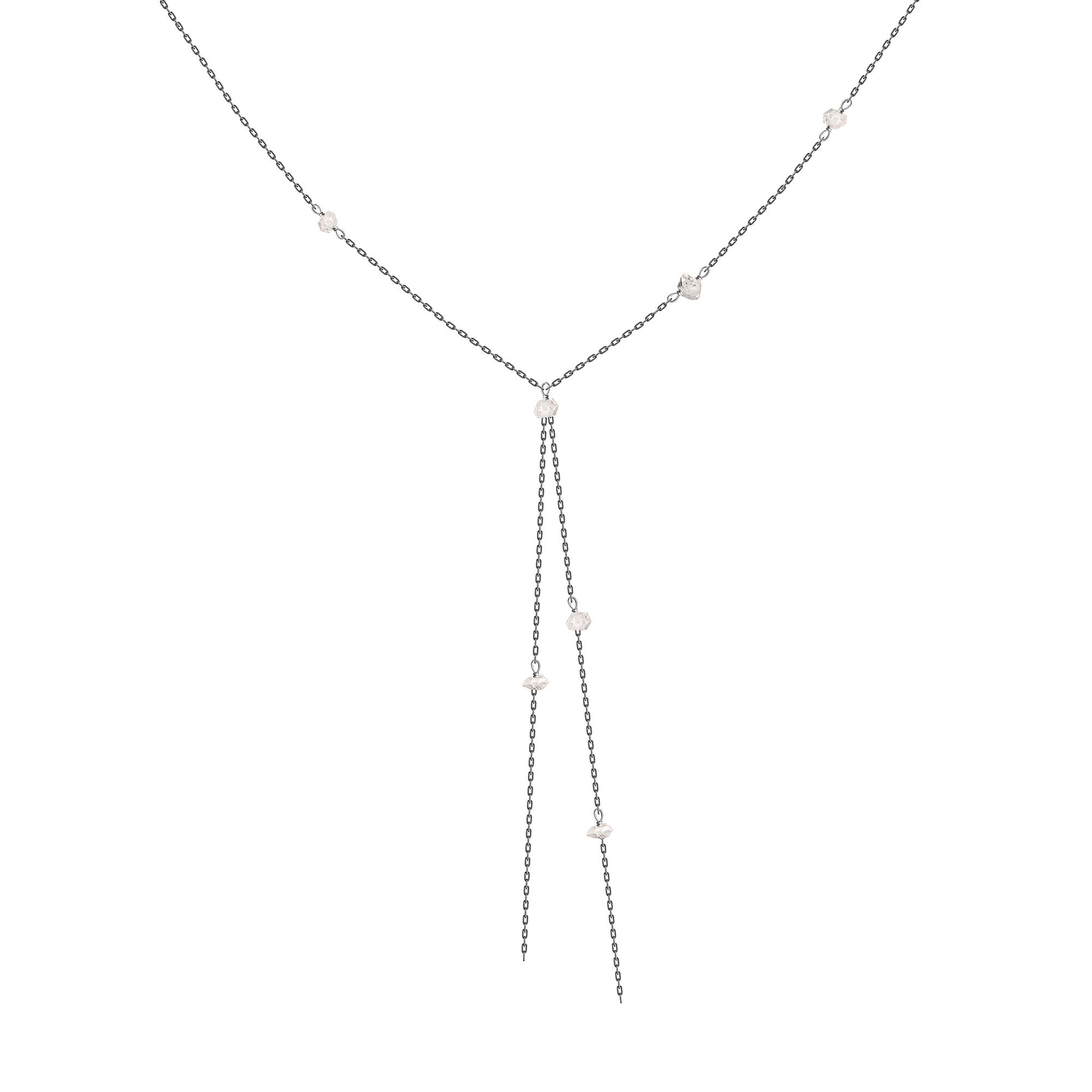 Колье-галстук с херкимерскими алмазами