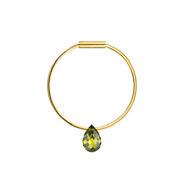 Кольцо  Set Box с каплей зеленого фианита