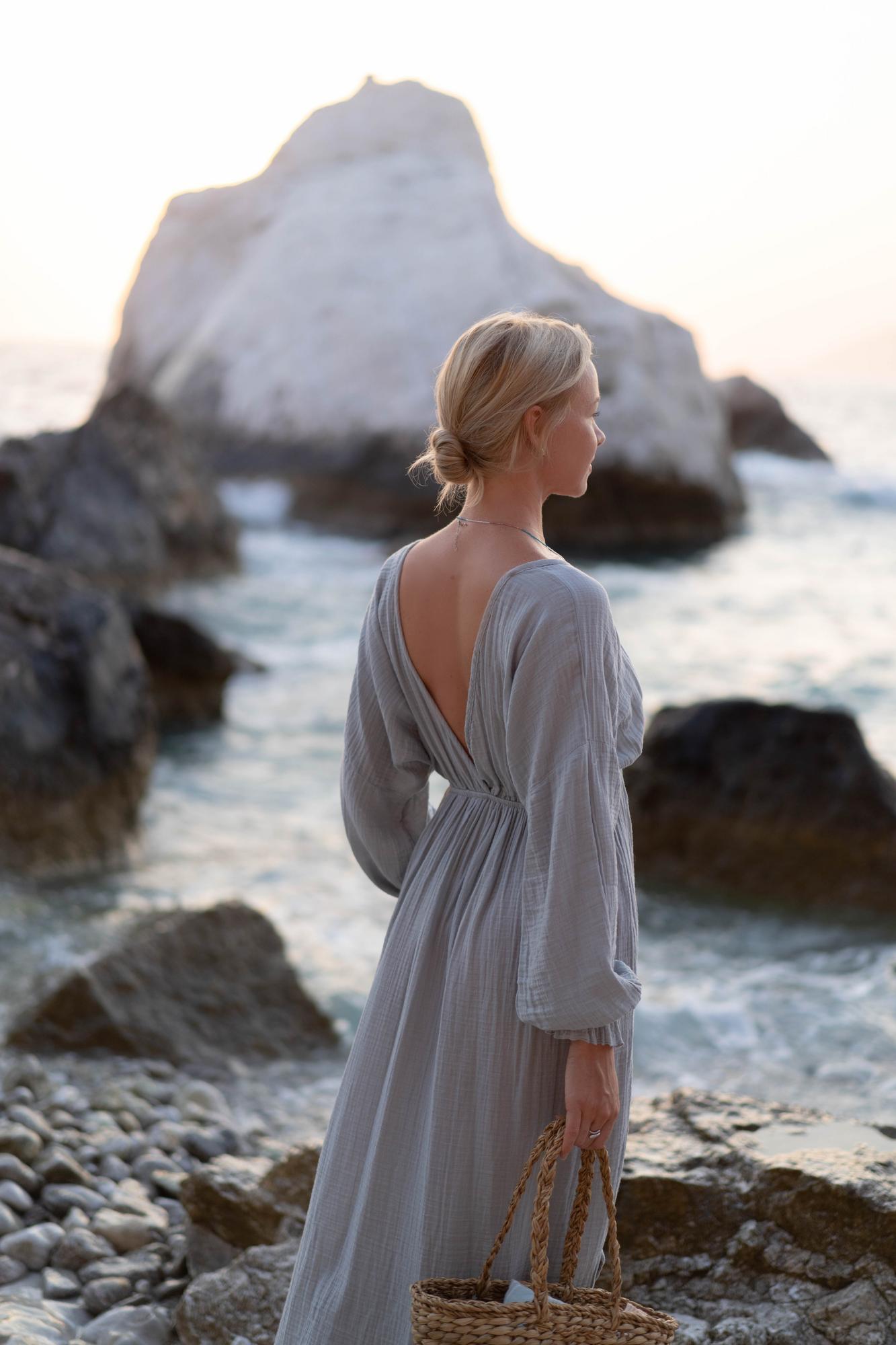 Mediterranean soul dress, серо-голубое