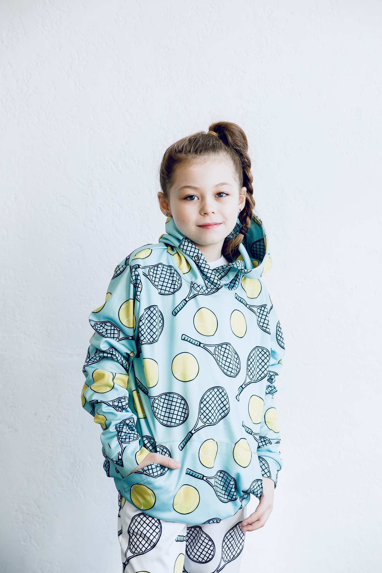 Толстовка без молнии голубая