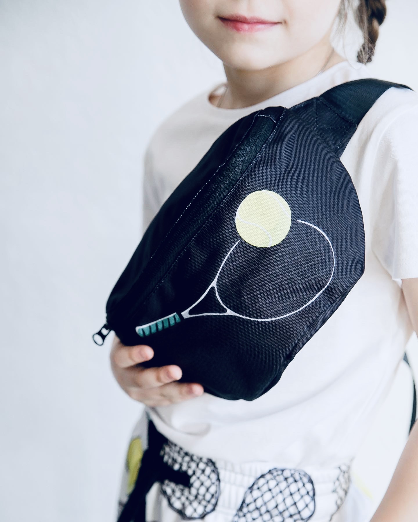 Сумка поясная «мяч/ракетка» черная