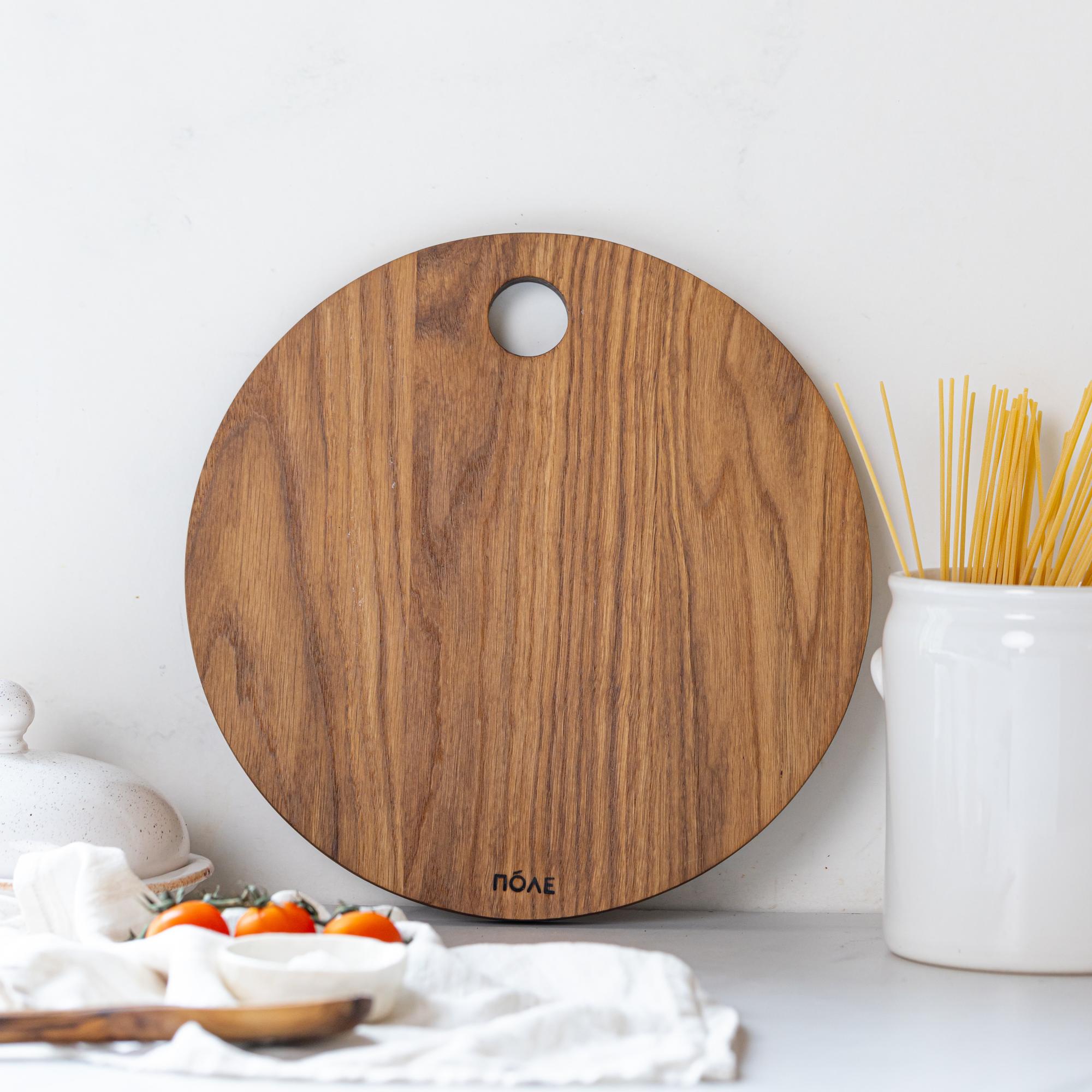 Дубовая доска разделочная круглая без ручки