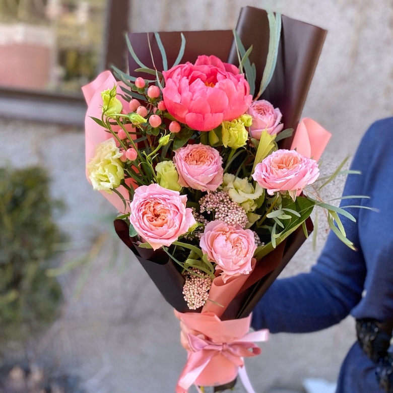 Букет цветов "Коралловое море"