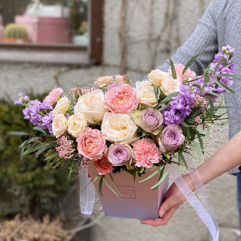 Коробка с цветами "Сладкий зефир"