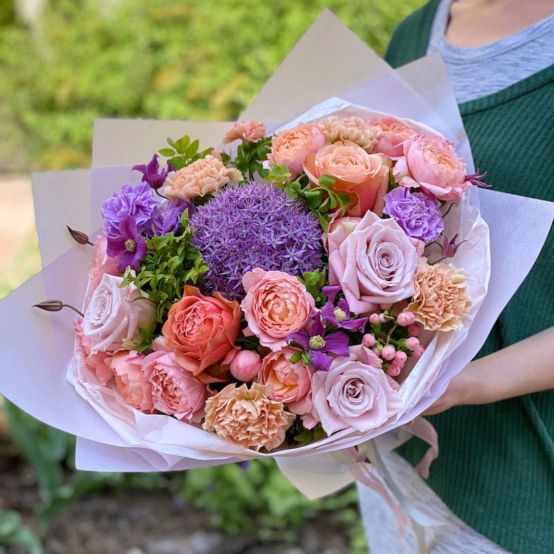 Букет цветов "Лавандовый раф"