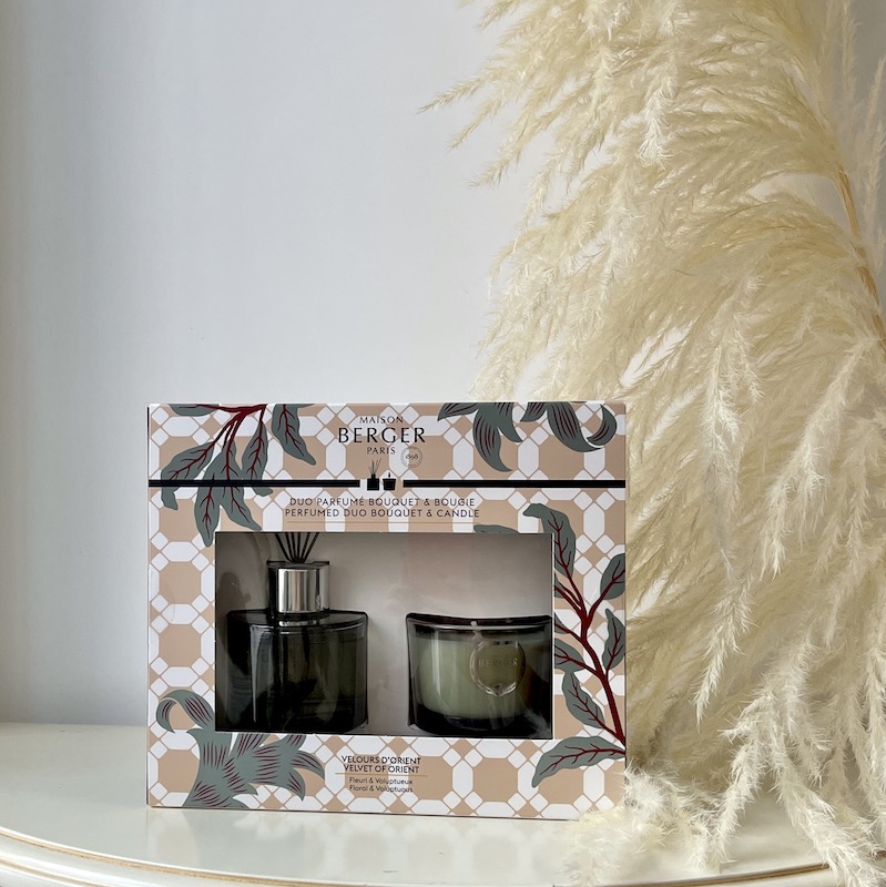 Набор Берже Адажио с ароматом Восточный бархат свеча 80 г и диффузор 80 мл