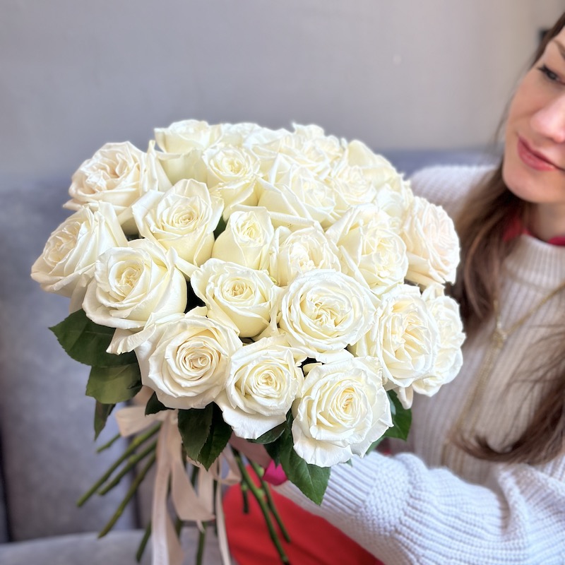 Монобукет " Розы Плайя Бланка"