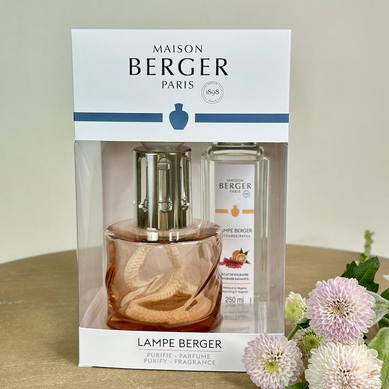 Набор Лампа Берже Спираль Розовая и аромат Яркий Ревень 250 мл