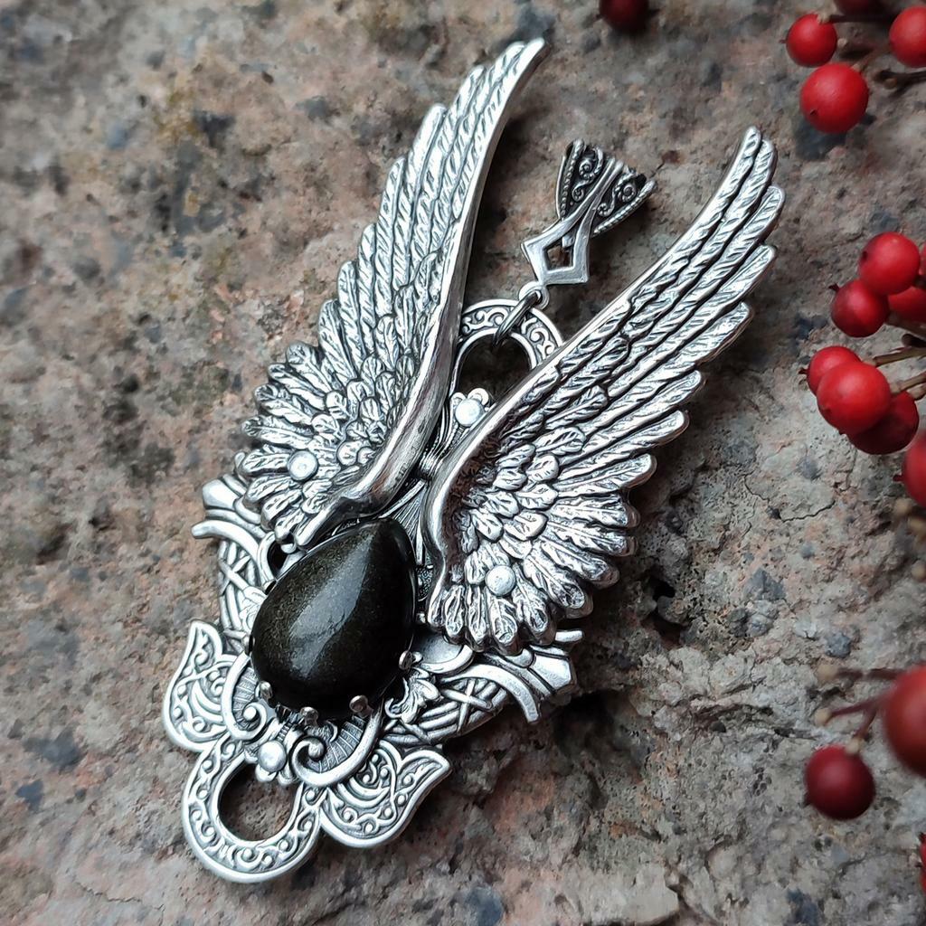 Кулон "Ангел" Золотой Обсидиан