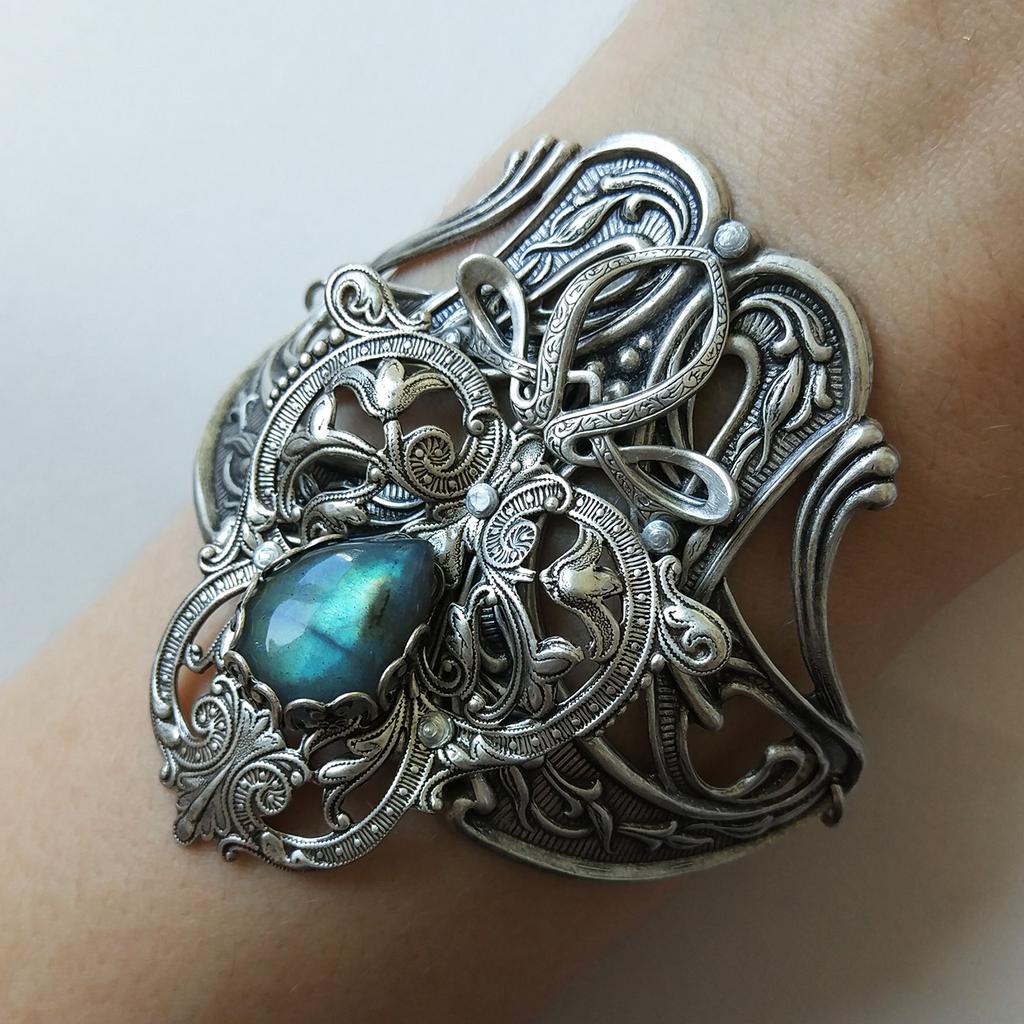 Браслет "Алесто" Лабрадорит (Лабрадор, Спектролит)