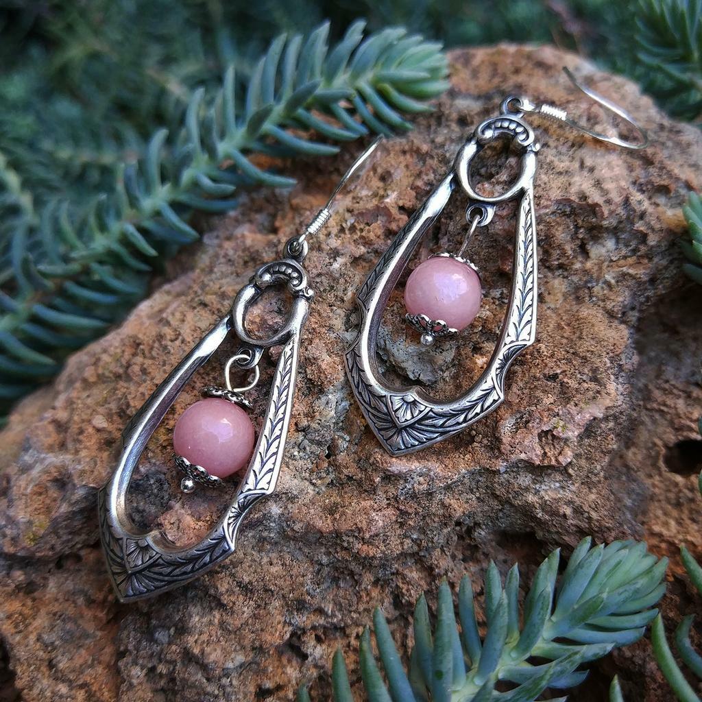 Серьги "Офелия" Розовый Кварц