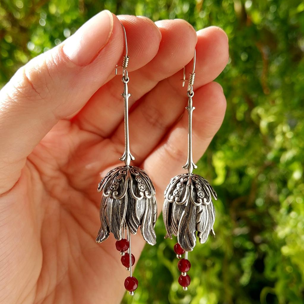 Серьги "Флорейн"  Рубин