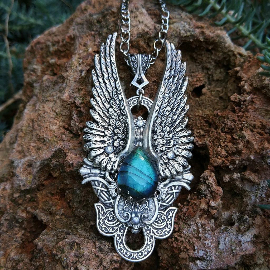 Кулон "Ангел" Лабрадорит (Лабрадор, Спектролит)
