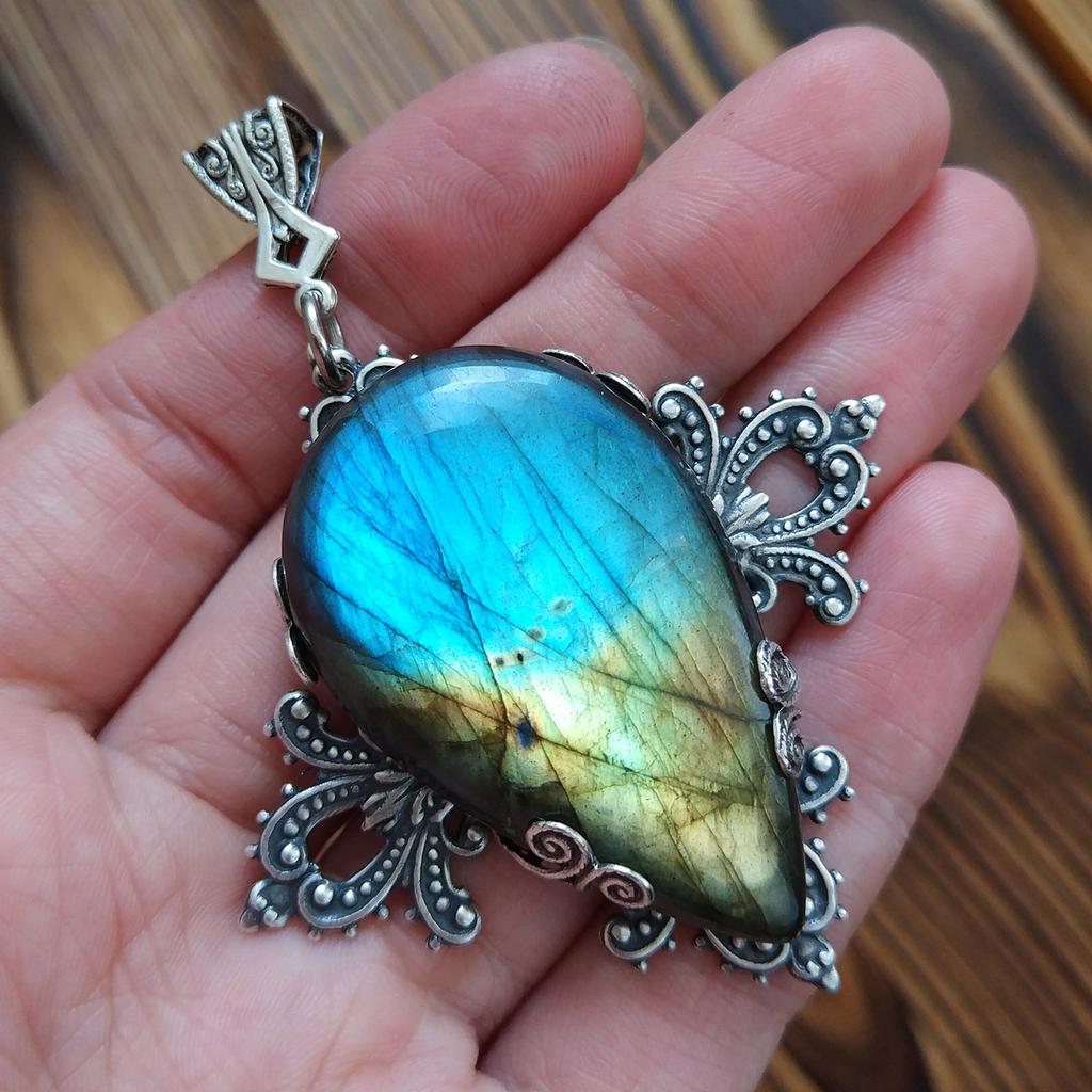 Кулон "Белла" Лабрадорит (Лабрадор, Спектролит)