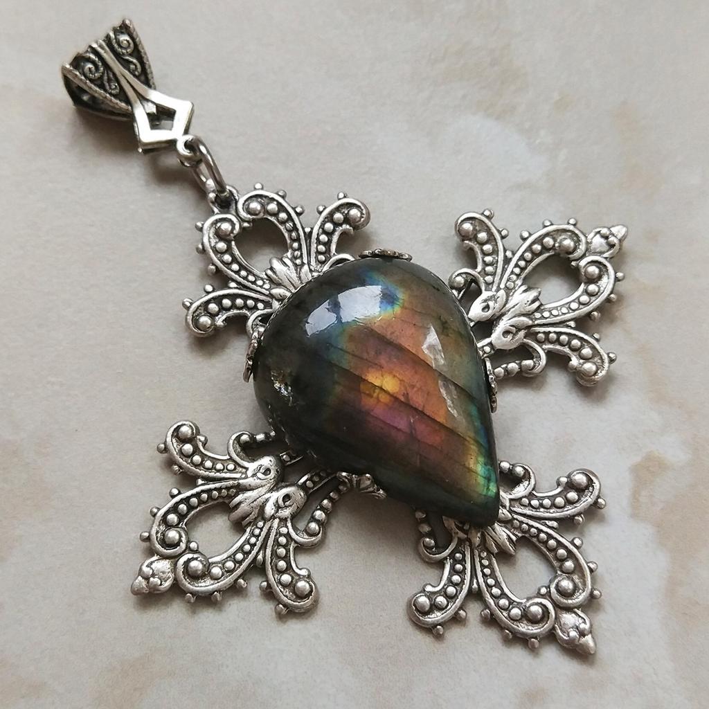 Кулон "Белла" Лабрадорит (Лабрадор, Спектролит)