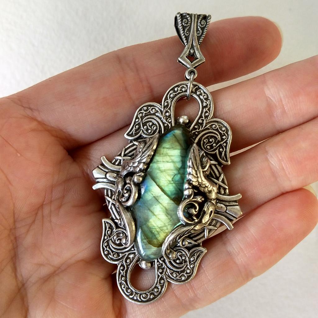 Кулон "Вероника" Лабрадорит (Лабрадор, Спектролит)