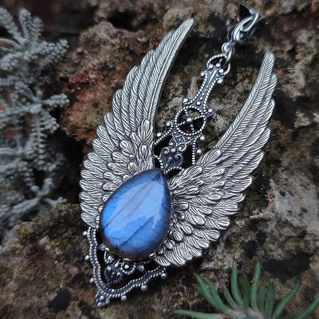 Кулон "Кассия" Лабрадорит (Лабрадор, Спектролит)