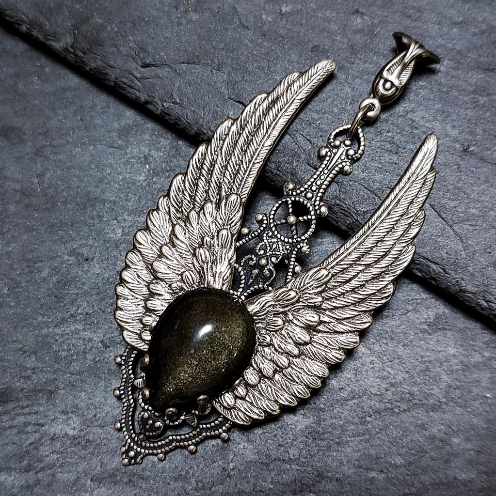 Кулон "Кассия" Золотой обсидиан