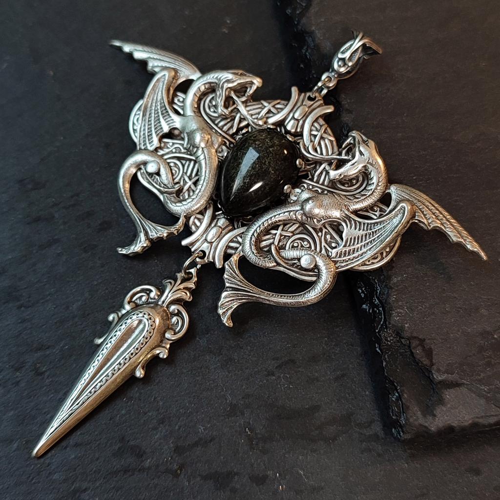 Кулон "Нертус" Золотой Обсидиан