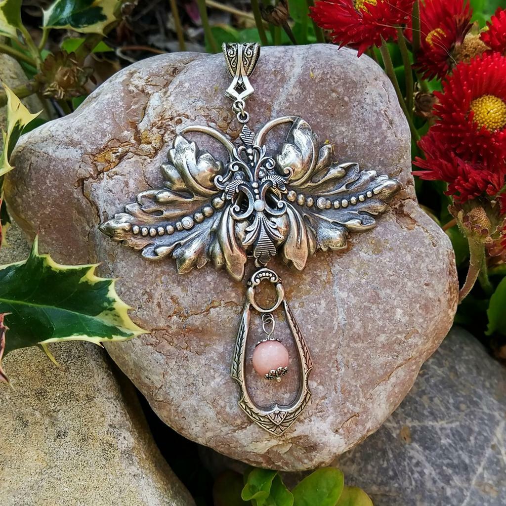 Кулон "Офелия" Розовый кварц