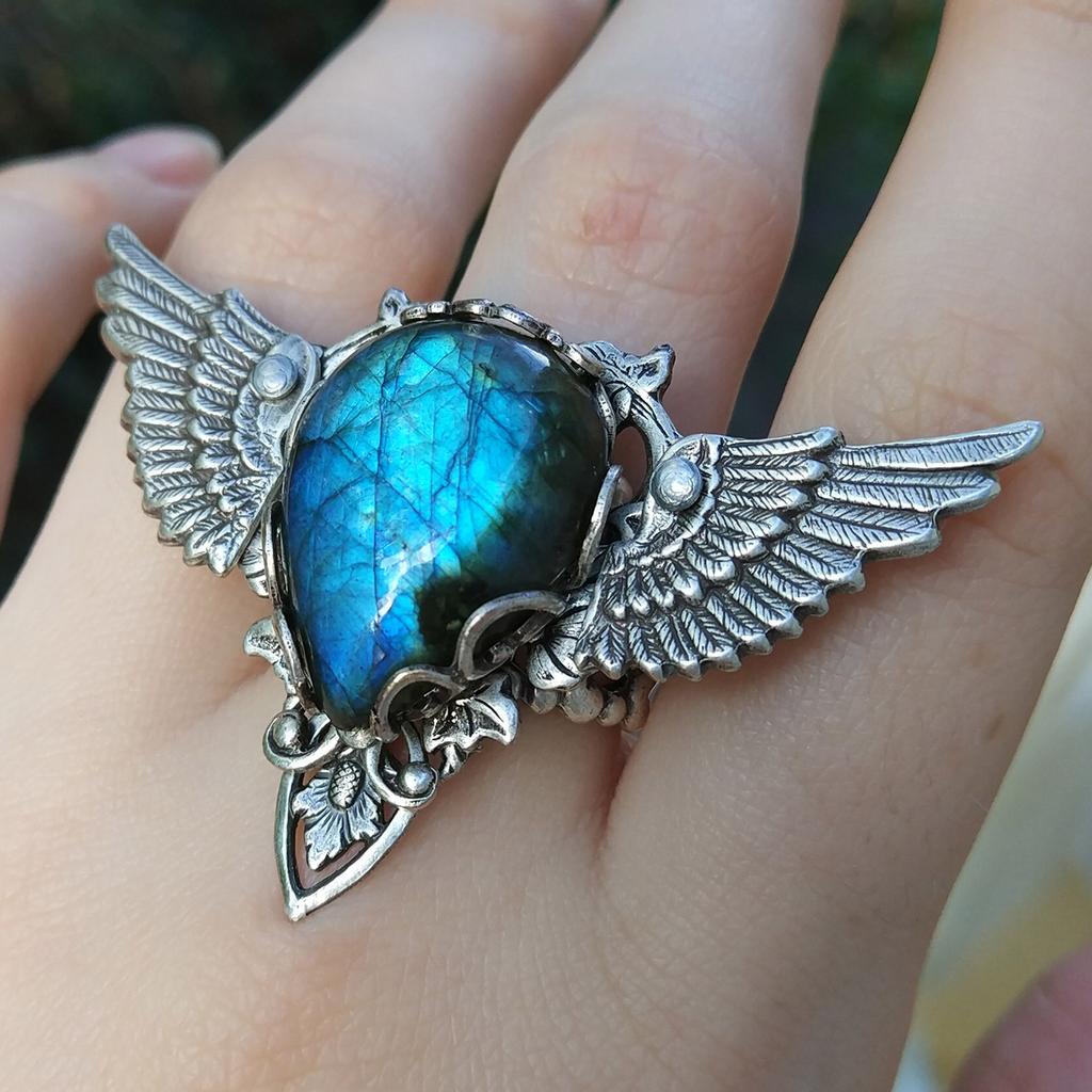 Кольцо "Калипсо" Лабрадорит (Лабрадор, Спектролит)