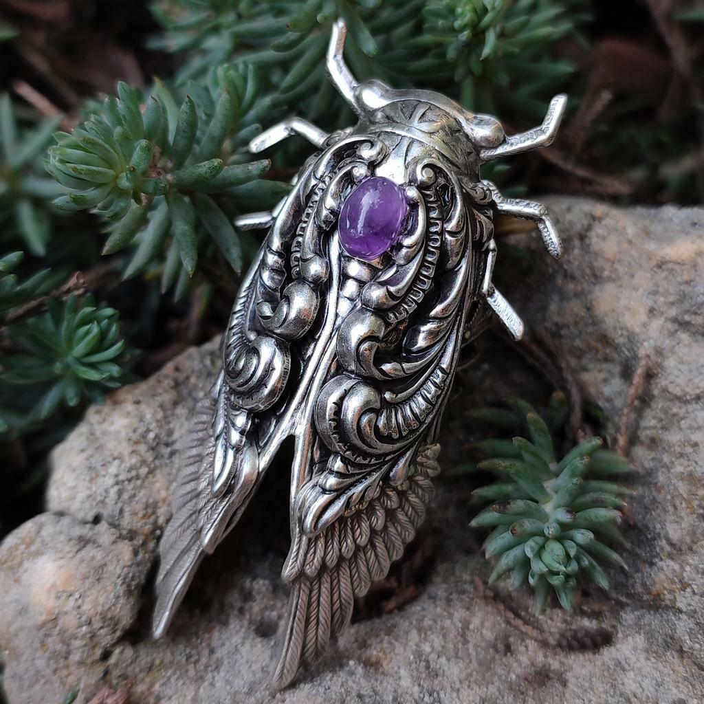 Кольцо "Цикада" Аметист