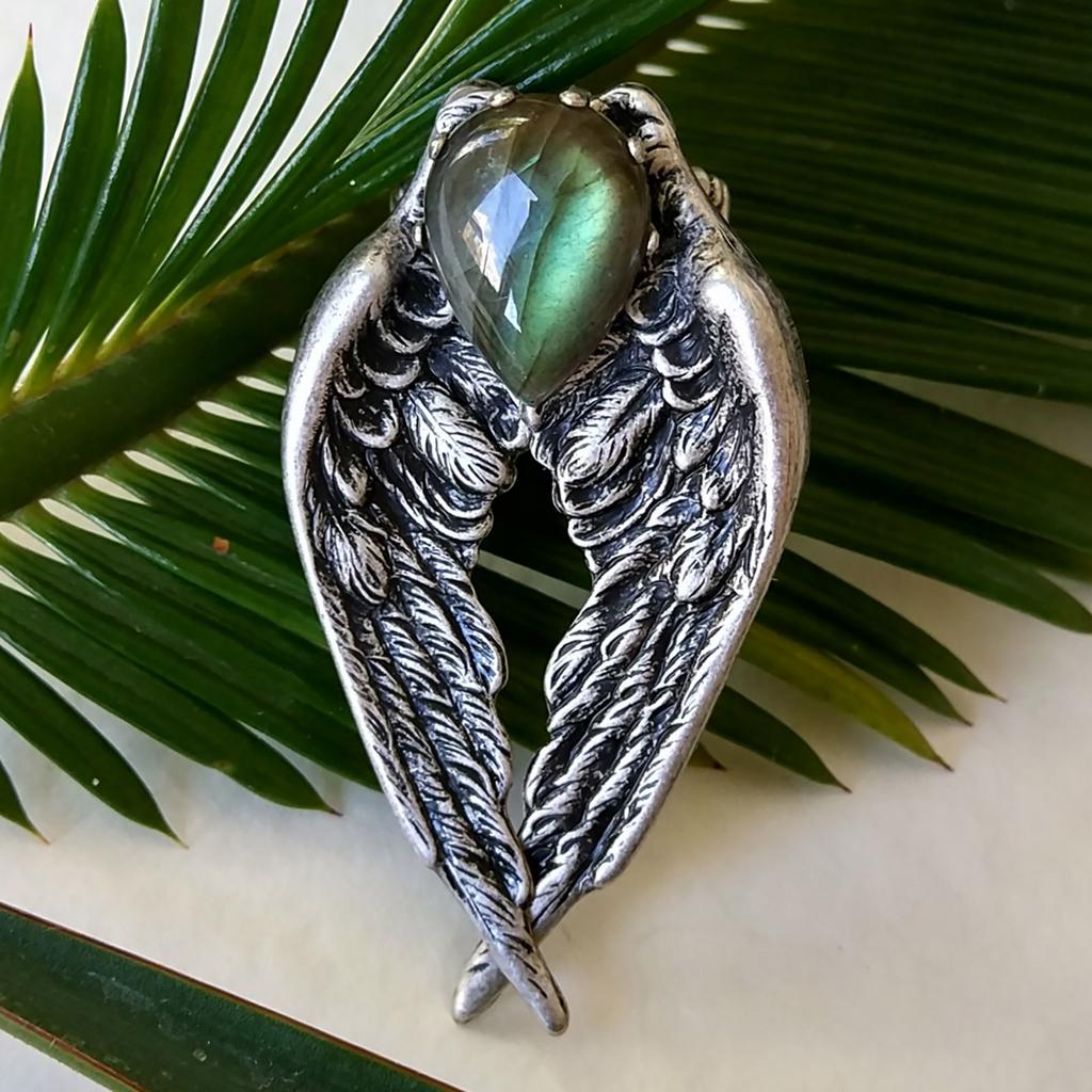 Кольцо "Сердце ангела" Лабрадорит (Лабрадор, Спектролит)